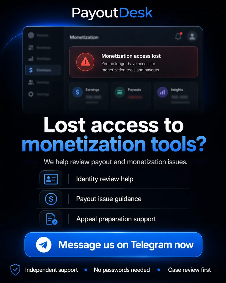 Monetization access lost creative