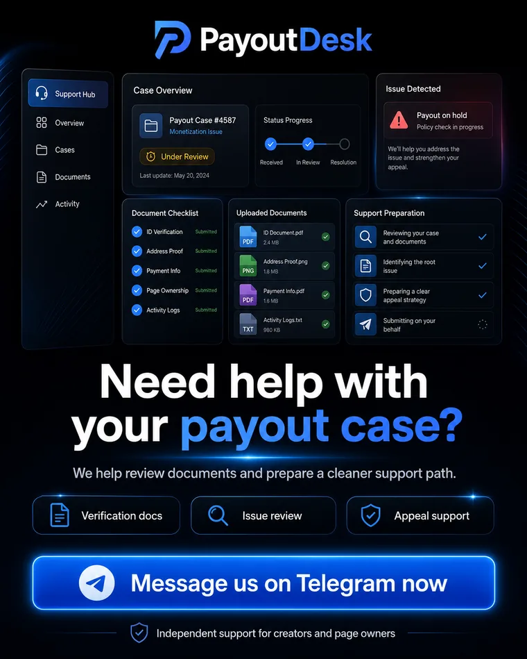 Payout case support creative