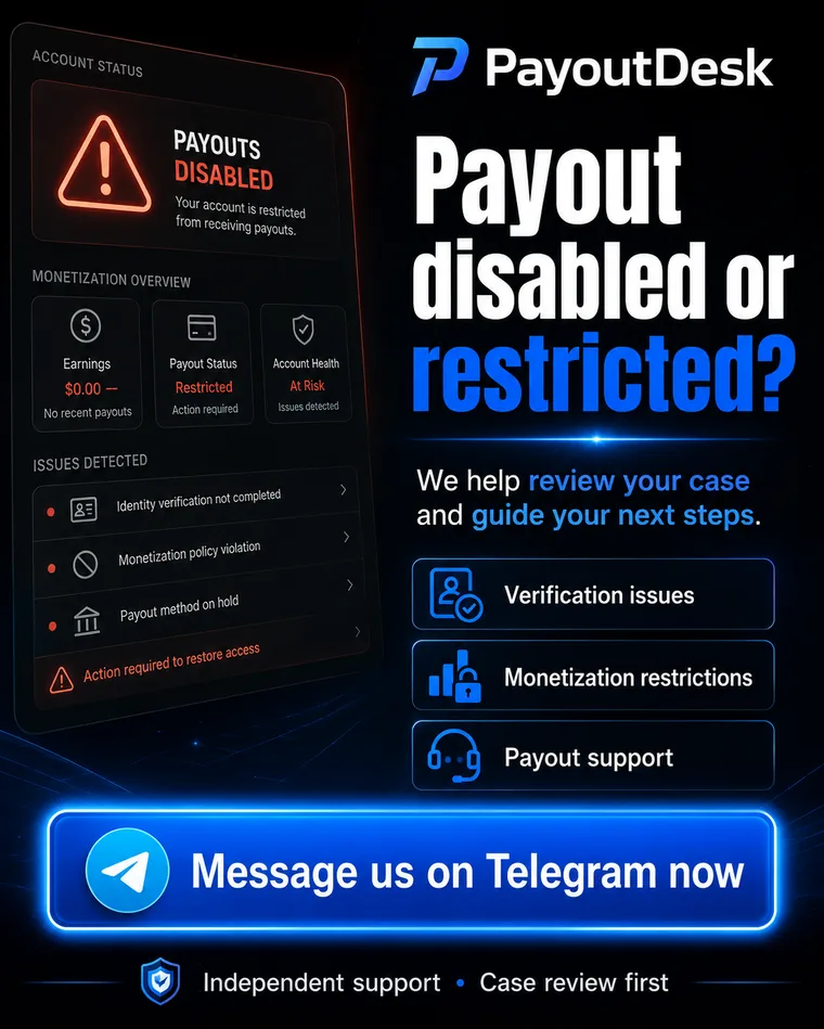 Payout disabled or restricted creative